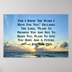 BEAUTIFUL JEREMIAH 29:11 SCRIPTURE VERSE POSTER