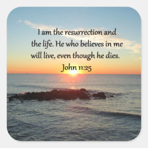 BEAUTIFUL JOHN 11:25 SUNRISE PHOTO FYRKANTIGT KLISTERMÄRKE