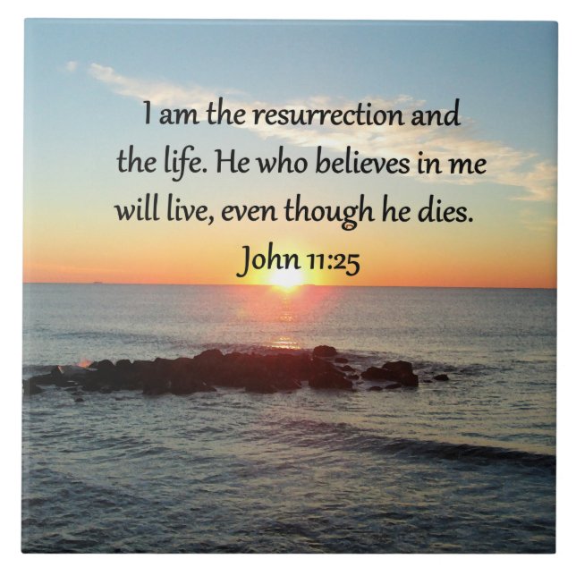 BEAUTIFUL JOHN 11:25 SUNRISE PHOTO KAKELPLATTA (Framsidan)