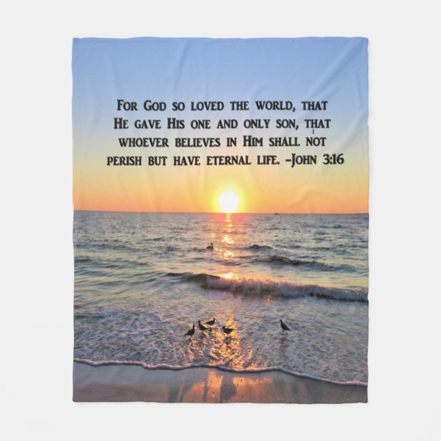 BEAUTIFUL JOHN 3:16 FLEECE BLANKET (Framsidan)