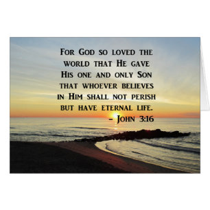 BEAUTIFUL JOHN 3:16 SCRIPTURE SUNRISE FOTO HÄLSNINGSKORT