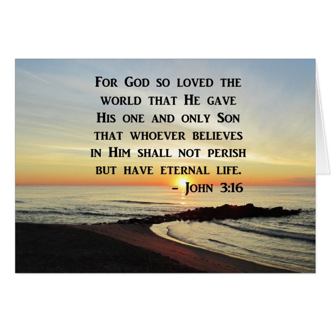 BEAUTIFUL JOHN 3:16 SCRIPTURE SUNRISE FOTO HÄLSNINGSKORT (Framsidan Horizontal)