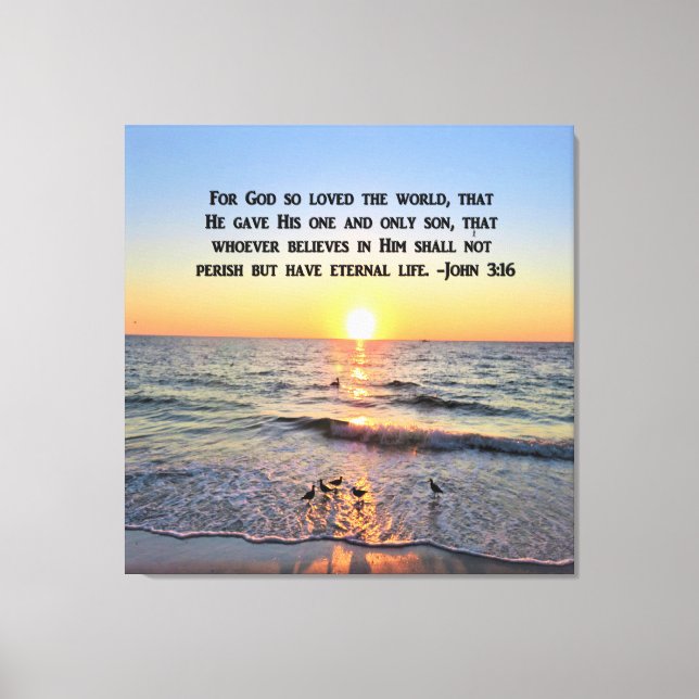 BEAUTIFUL JOHN 3:16 SUNRISE-KANVASTRYCK CANVASTRYCK (Framsida)