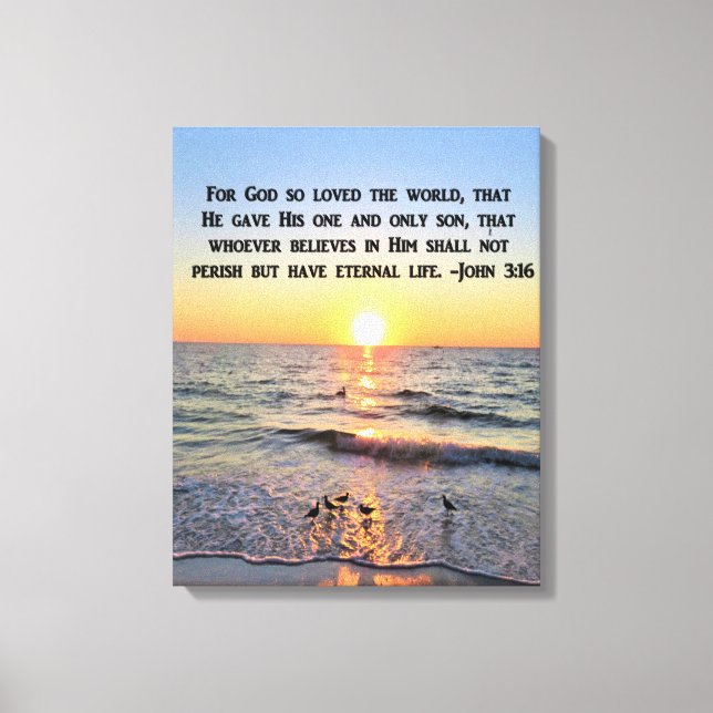 BEAUTIFUL JOHN 3:16 SUNRISE-KANVASTRYCK CANVASTRYCK (Framsida)