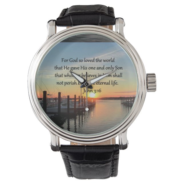 BEAUTIFUL JOHN 3:16 SUNSET PHOTO DESIGN ARMBANDSUR (Framsida)