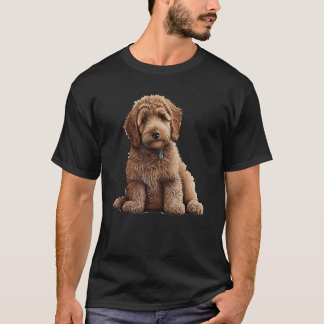 Beautiful Labradoodle Labrador Poodle Motif  Famil T Shirt (Framsida)
