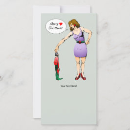 Beautiful Lady's heartfelt Merry Christmas Julkort