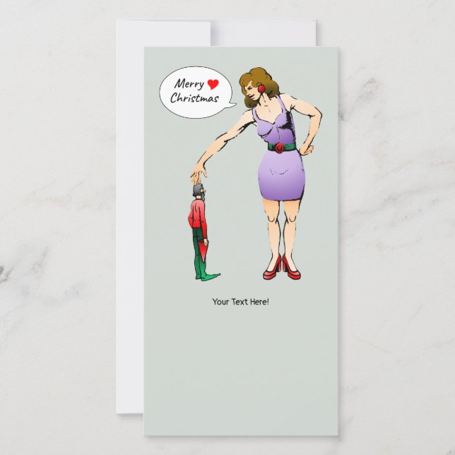 Beautiful Lady's heartfelt Merry Christmas Julkort (Framsida)