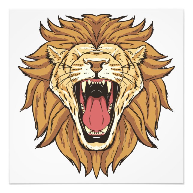 beautiful lion head design fototryck (Framsidan)