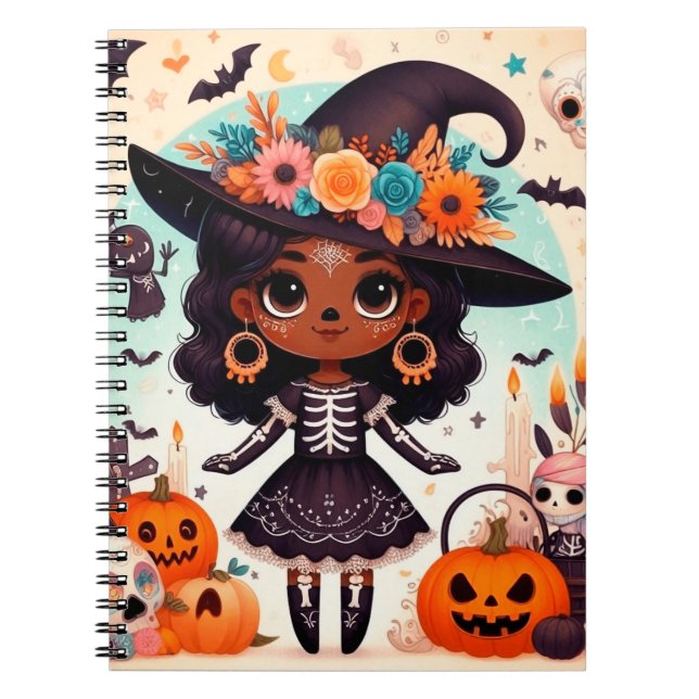 Beautiful little witch halloween party anteckningsbok (Framsidan)