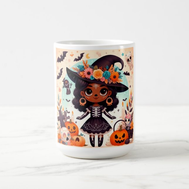Beautiful little witch halloween party kaffemugg (Center)