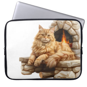 BEAUTIFUL LONG HAIED ORANGE TABBY KATT LAPTOP FODRAL