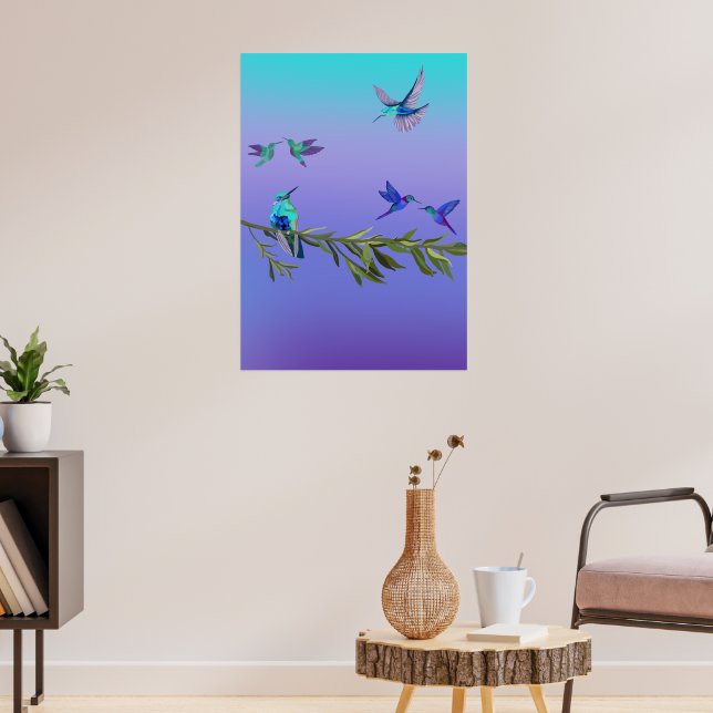 Beautiful love birds wall art poster (Vardagsrum 3)