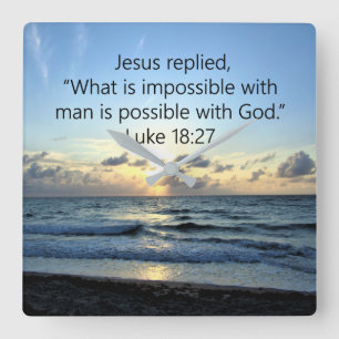 BEAUTIFUL LUKE 18:27 SUNRISE FYRKANTIG KLOCKA