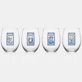 Beautiful Mahjong Joker Wine Glasses