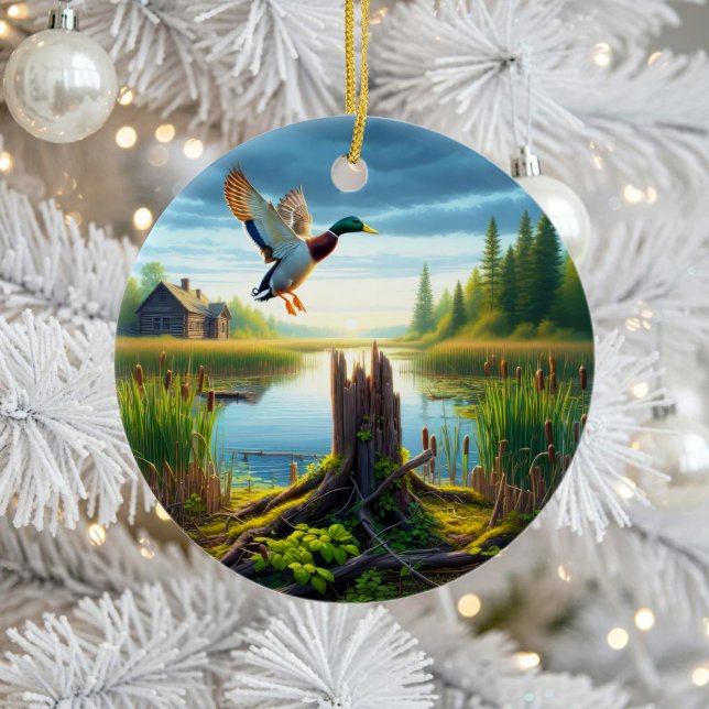 Beautiful Mallard Duck Keepsake Julgransprydnad Keramik (Skapare uppladdad)