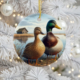 Beautiful Mallard Ducks Keepsake Julgransprydnad Keramik