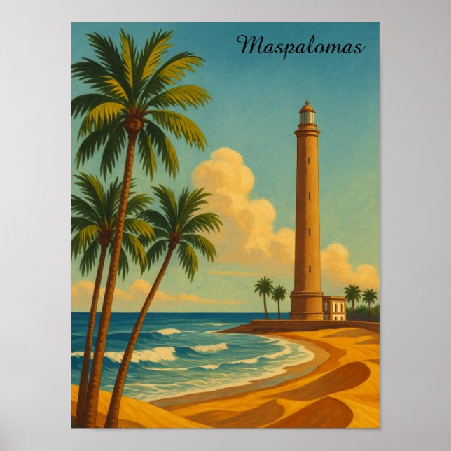 Beautiful Maspalomas Meloneras Beach Gran Canaria Poster (Framsidan)