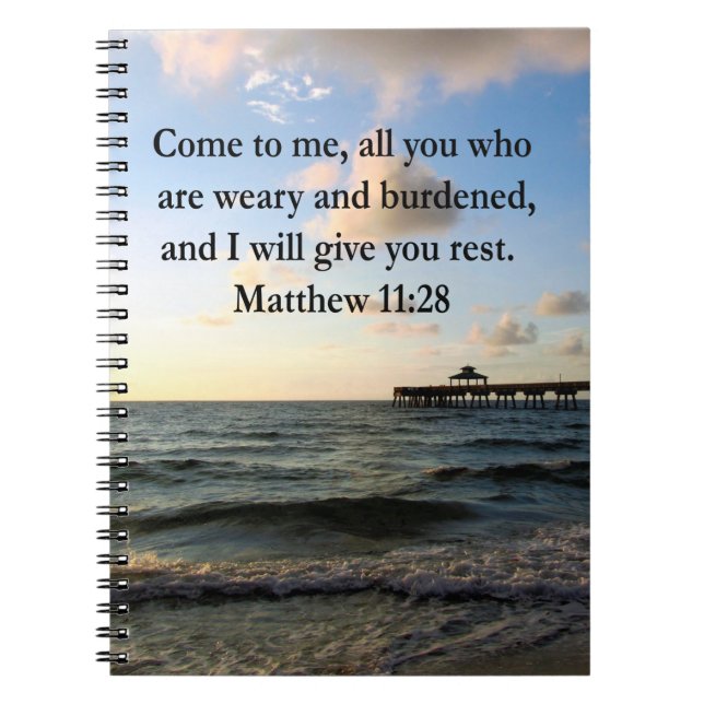 BEAUTIFUL MATTHEW 11:28 SCRIPTURE VERSE ANTECKNINGSBOK (Framsidan)