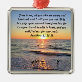 BEAUTIFUL MATTHEW 11:28 SUNRISE FOTO DESIGN JULGRANSPRYDNAD METALL