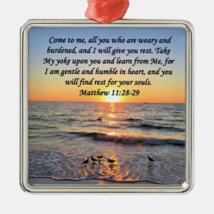 BEAUTIFUL MATTHEW 11:28 SUNRISE FOTO DESIGN JULGRANSPRYDNAD METALL