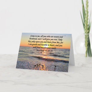BEAUTIFUL MATTHEW 11:28 SUNRISE FOTO DESIGN KORT