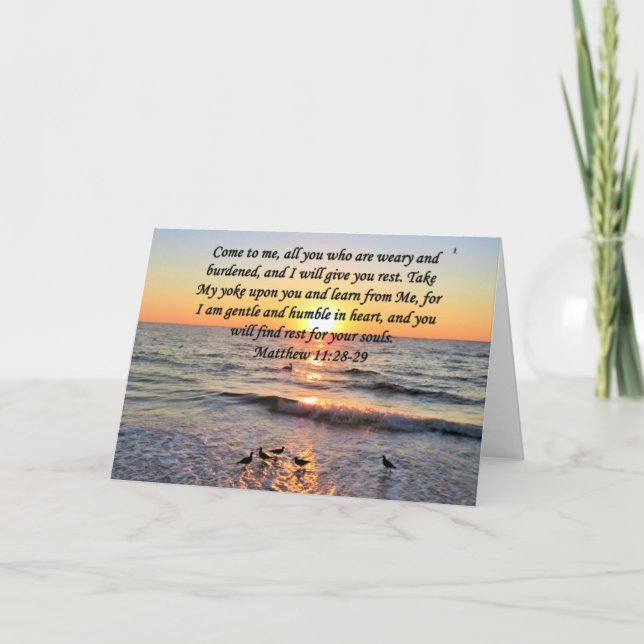 BEAUTIFUL MATTHEW 11:28 SUNRISE FOTO DESIGN KORT (Framsida)
