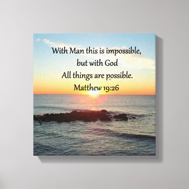 BEAUTIFUL MATTHEW 19:26 PHOTO DESIGN CANVASTRYCK (Framsida)