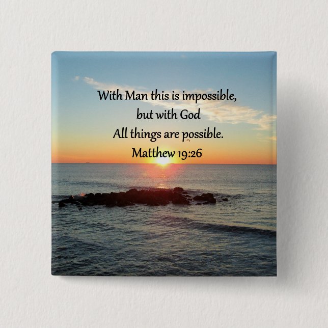 BEAUTIFUL MATTHEW 19:26 PHOTO DESIGN KNAPP (Framsida)