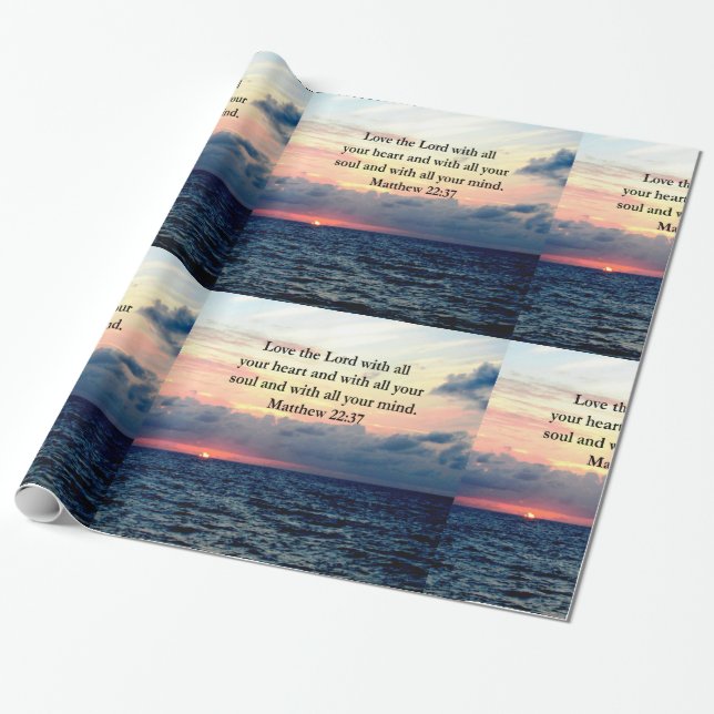 BEAUTIFUL MATTHEW 22:37 SUNRISE PHOTO DESIGN PRESENTPAPPER (Utrullad)