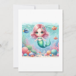 beautiful mermaid kawaii inbjudningar