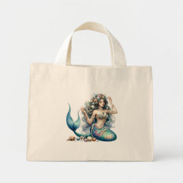 Beautiful Mermaid Large Tote Bag Mini Tygkasse