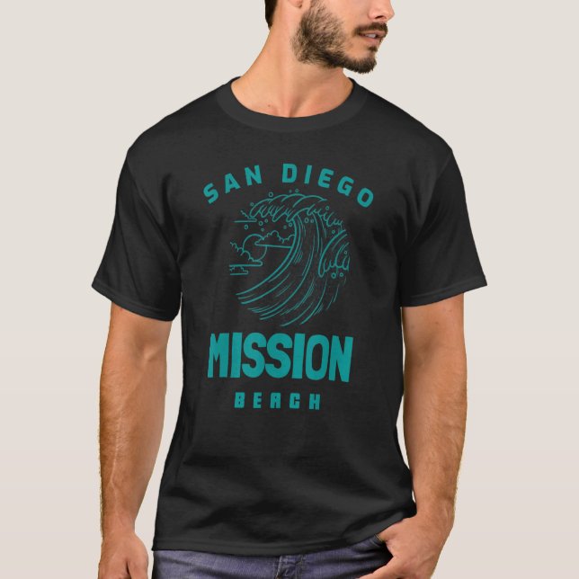 Beautiful Mission Beach San Diego California T Shirt (Framsida)