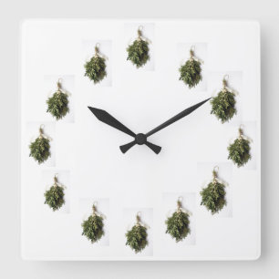 ’BEAUTIFUL MISTLETOE’ CHRISTMAS CLOCK FYRKANTIG KLOCKA