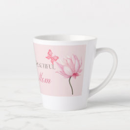 Beautiful Mom Mug with Butterfly and Flower