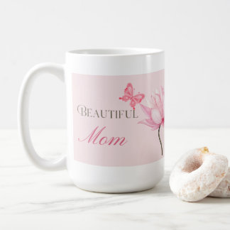 Beautiful Mom Mug with Butterfly and Flower Kaffemugg