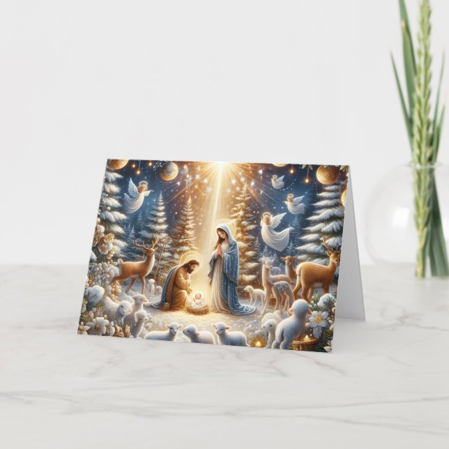 Beautiful Nativity Scene Holiday Christmas Helgkort (Framsida)