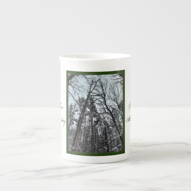 Beautiful nature snow in the woods Specialty Mug Benporslin Mugg (Framsidan)