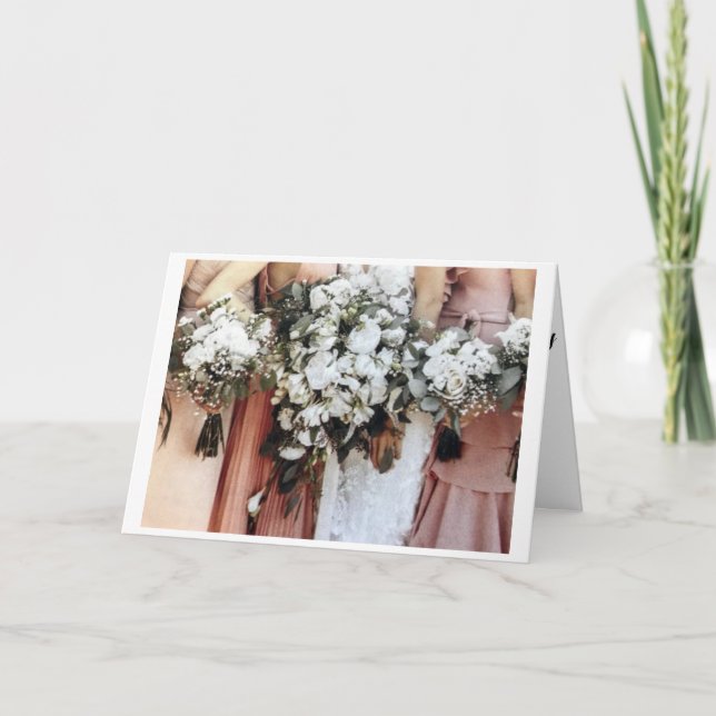 **BEAUTIFUL NEWLYWED ÖNSKEMÅL** PÅ BRÖLLOPSDAG KORT (Framsida)