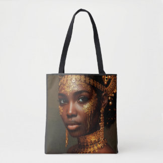 Beautiful Nubian Goddess in Gold Tygkasse