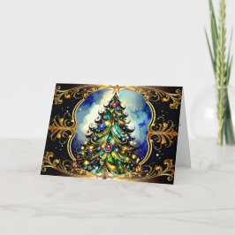 Beautiful Ornate Elegant Victorian Christmas Tree Helgkort