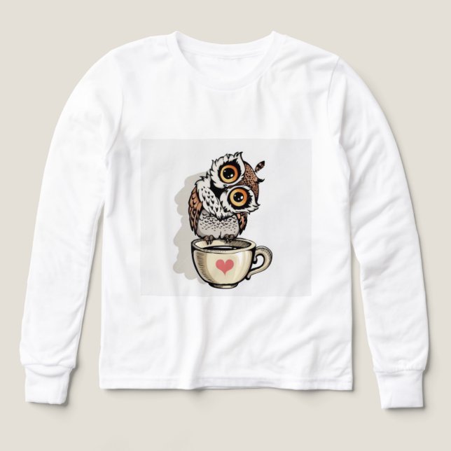 Beautiful owl in T shirt (Design framsida)