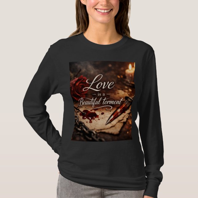 Beautiful Pain – Romantic Quote Tee (Framsida)