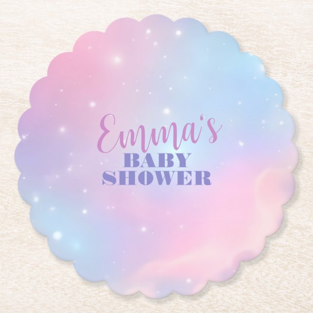 Beautiful Pastel Pink Lavender Cosmic Galaxy Underlägg Papper (Framsida)