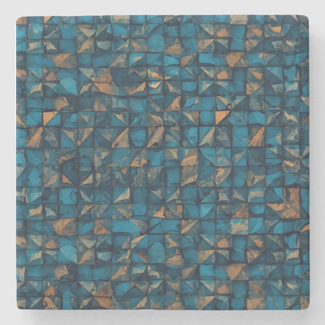 Beautiful Patchwork "Look" in Dark Teal Stenunderlägg (Framsidan)