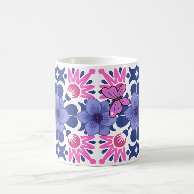 Beautiful Pattern Butterfly Design Kaffemugg (Center)