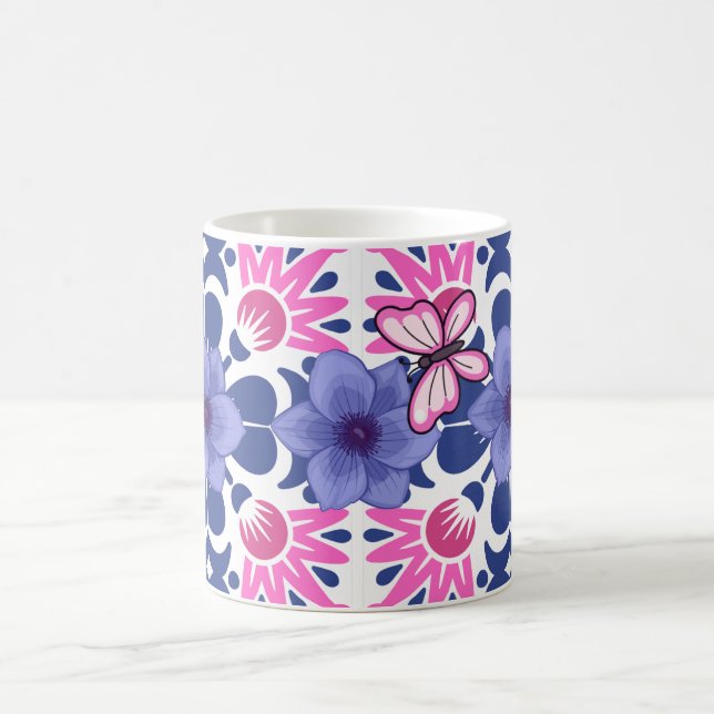 Beautiful Pattern Butterfly Design Kaffemugg (Center)