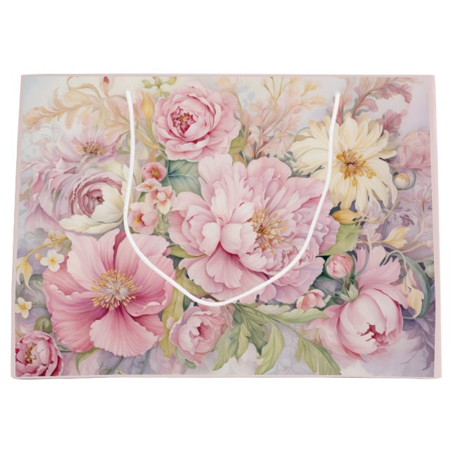 Beautiful peonies large gift bag (Framsidan)