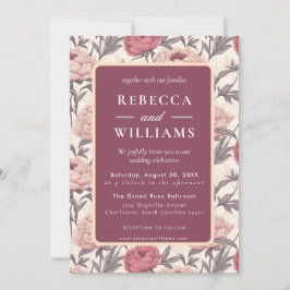 Beautiful Peonies Spring Wedding Invitation Inbjudningar