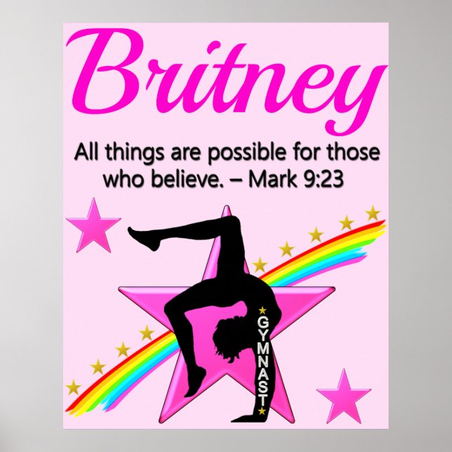 BEAUTIFUL PERSONALIZED CHRISTIAN GYMNAST POSTER (Framsidan)